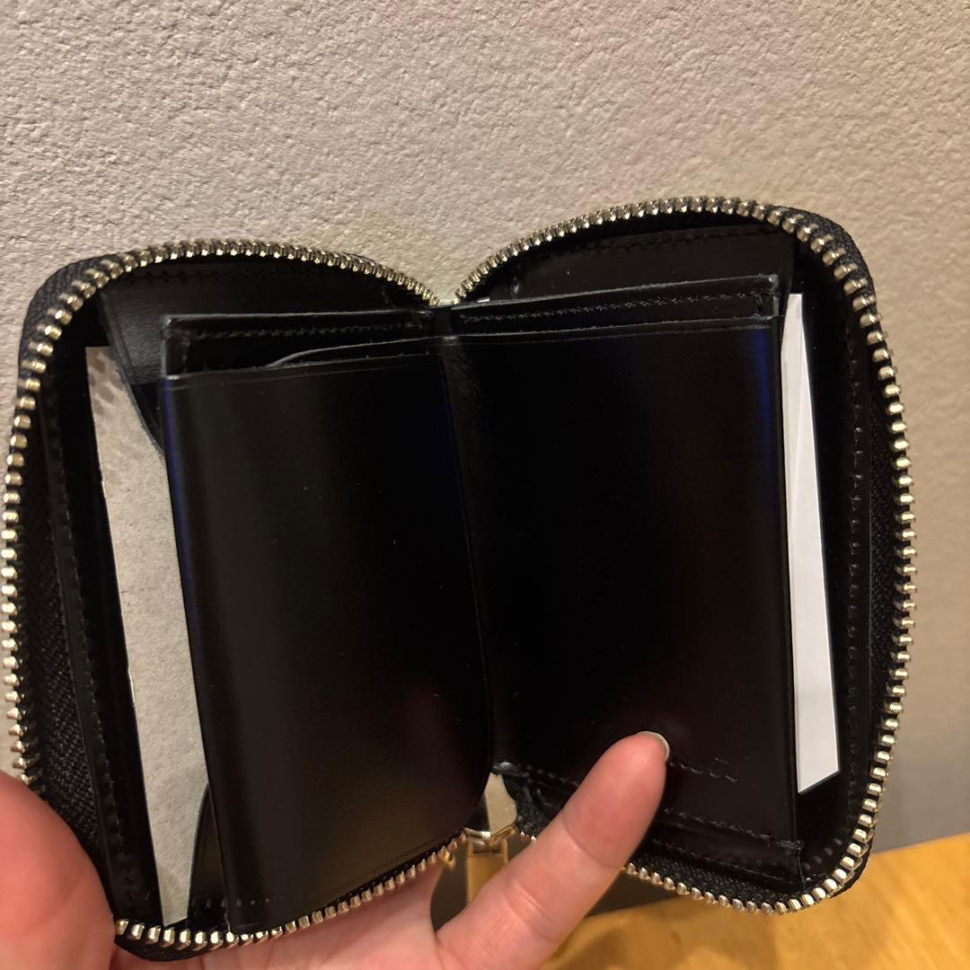 新品未使用 NADAYA mu本革 コンパクト財布 HAKU シルバー