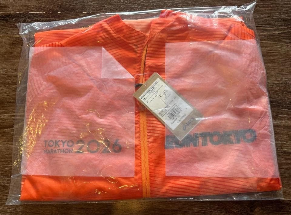 ASICS東京マラソン2026RUN TOKYOウィンドブレーカーオレンジ2XL