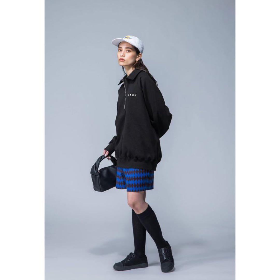 定価¥15,000＊antiqua ゴルフ STCH＊ハーフジップトップス 黒