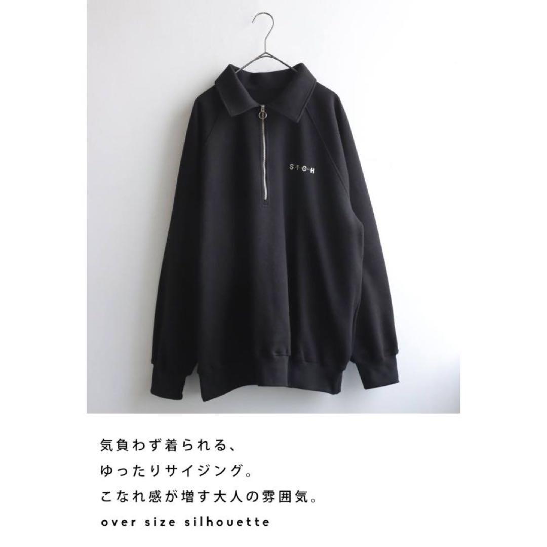 定価¥15,000＊antiqua ゴルフ STCH＊ハーフジップトップス 黒