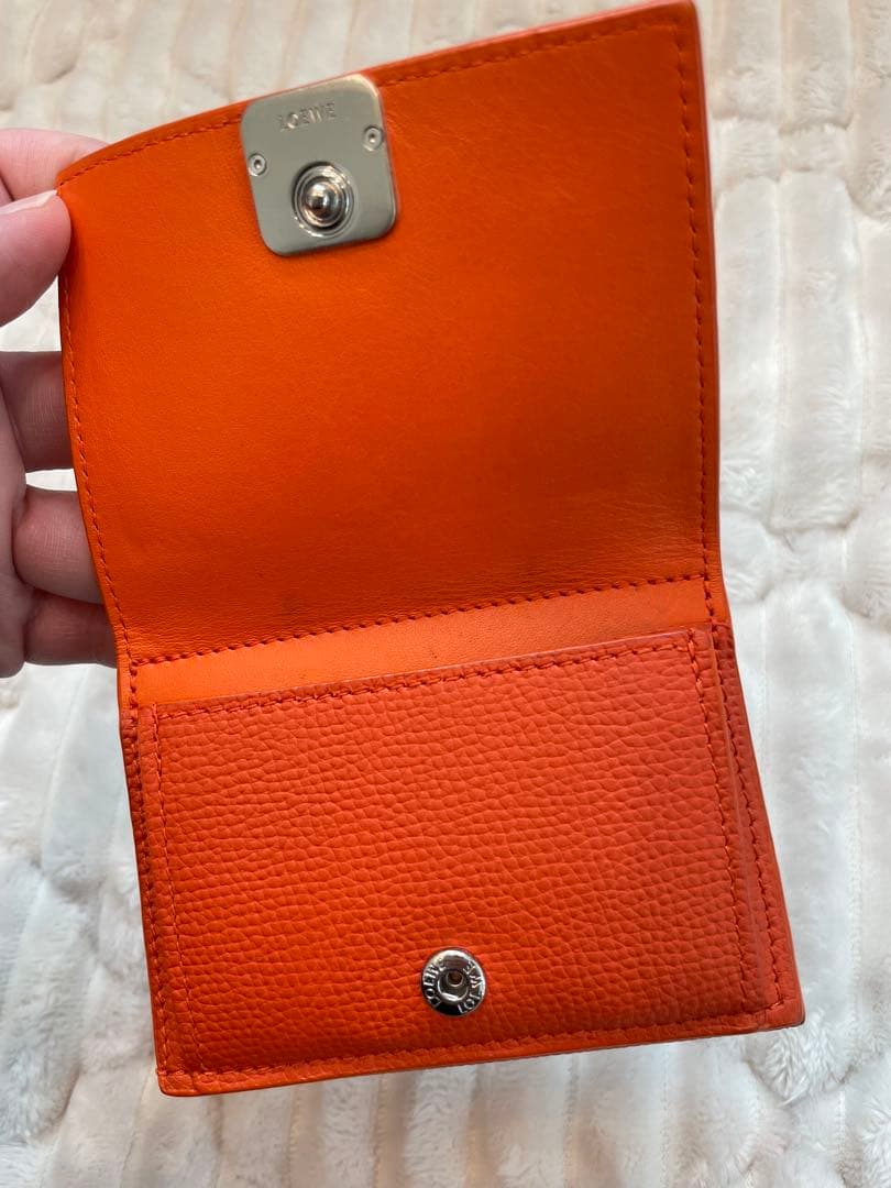 LOEWE オレンジレザー 三つ折り財布