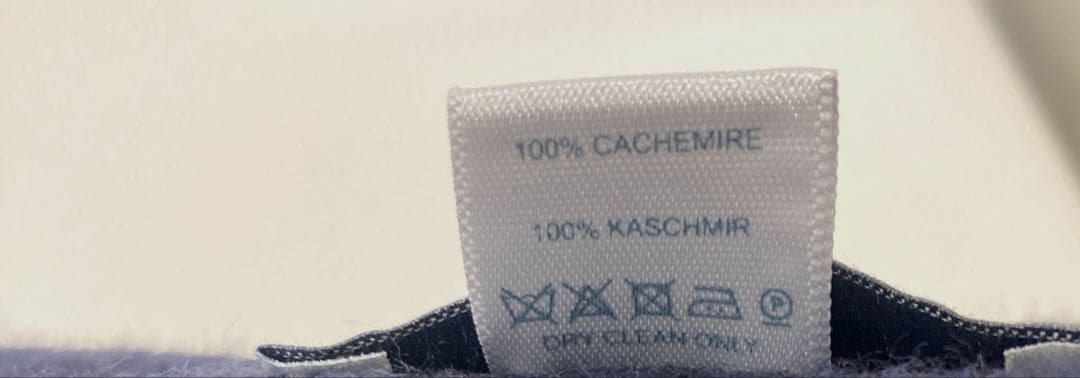 ジョンストンズ　カシミア100%マフラー　ネイビー