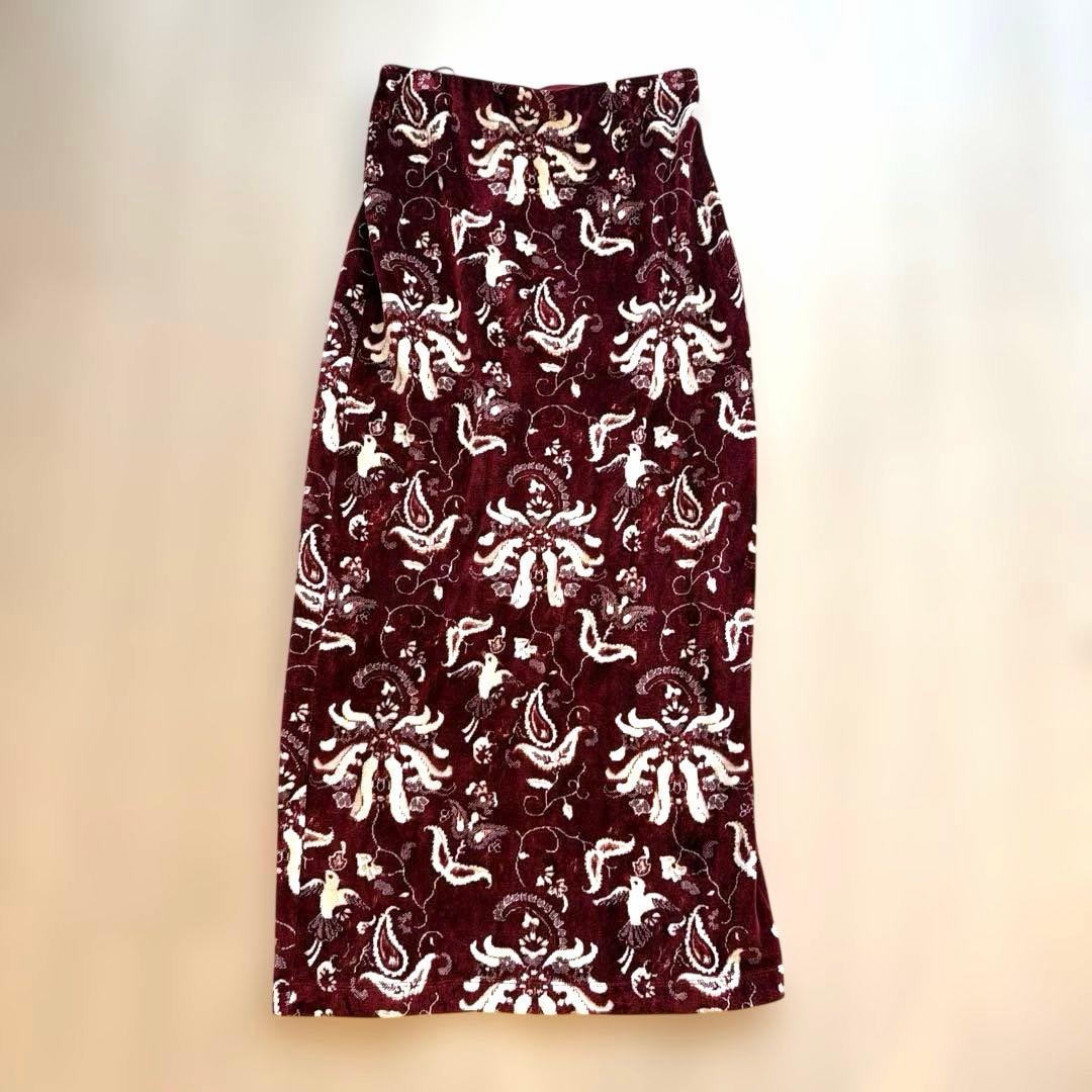 スカート Velour Jersey I-Line Skirt RED
