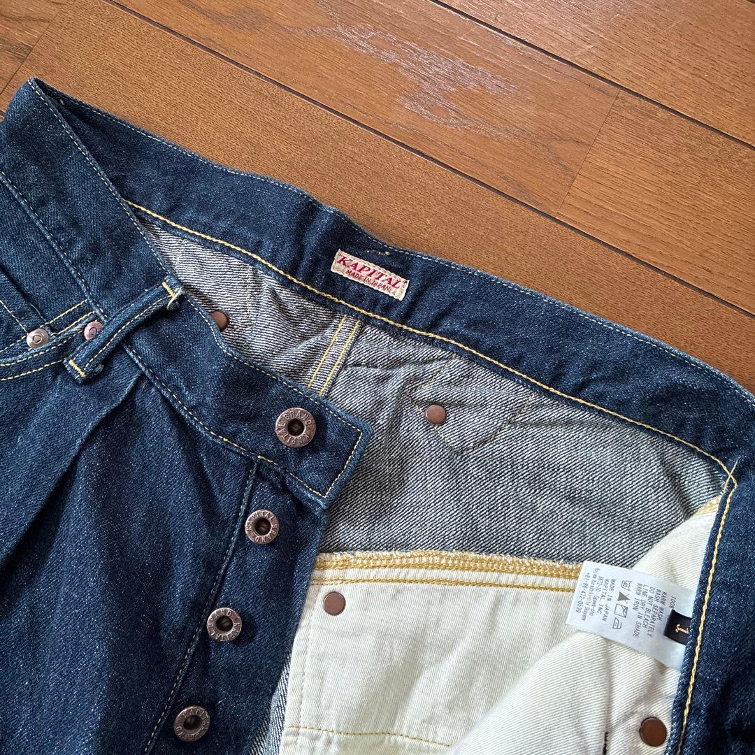 KAPITALキャピタル★クロップドワイドデニムパンツ　袴パンツ