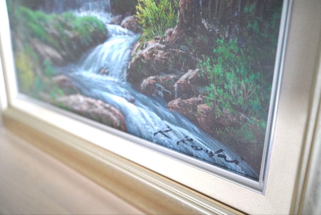 黒木啓 油彩画 自然風景 額装 作家 肉筆 インテリア 和モダン