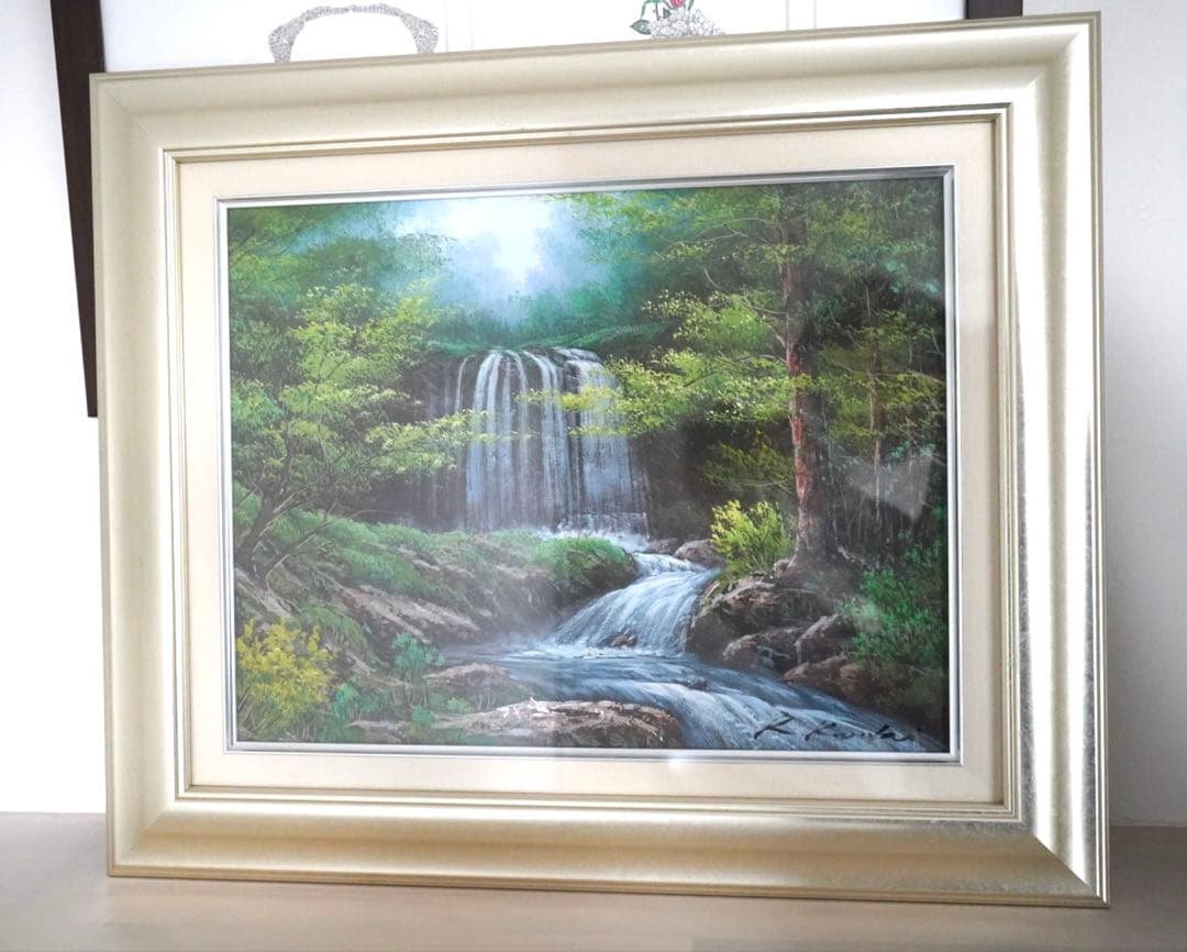 黒木啓 油彩画 自然風景 額装 作家 肉筆 インテリア 和モダン