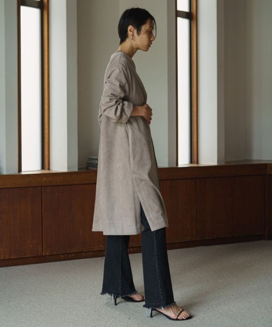 ✨新品・未使用✨　Loungedress ノーカラー　エコスエードコート