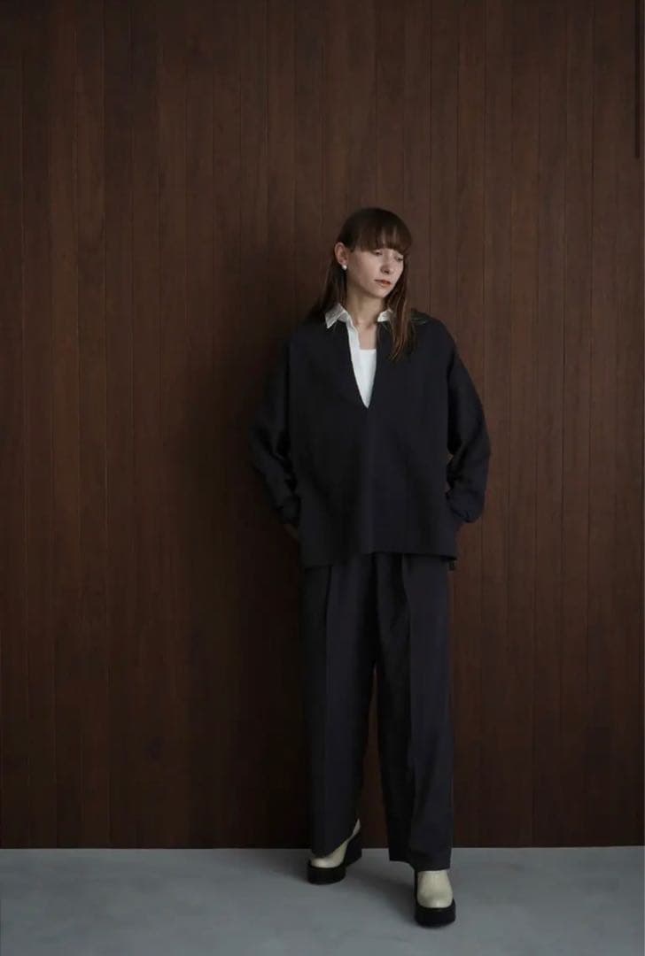CLANE DEEP NECK WIDE RUGBY SHIRTラガーシャツ