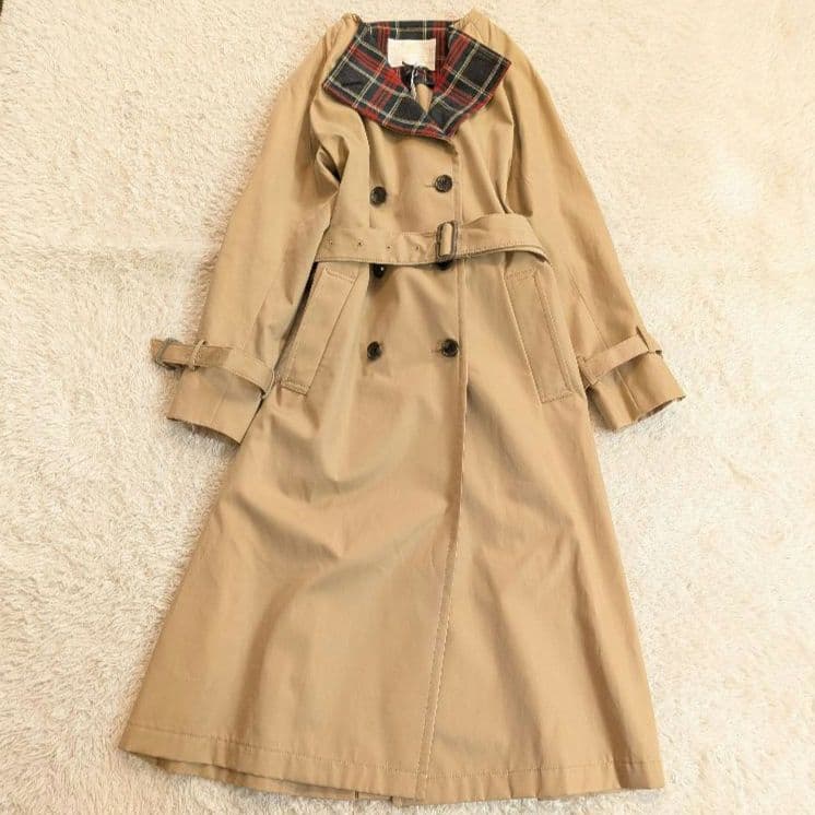新品❀グレーコンチネンタル　チェック切替3WAYトレンチ　日本製　107800円