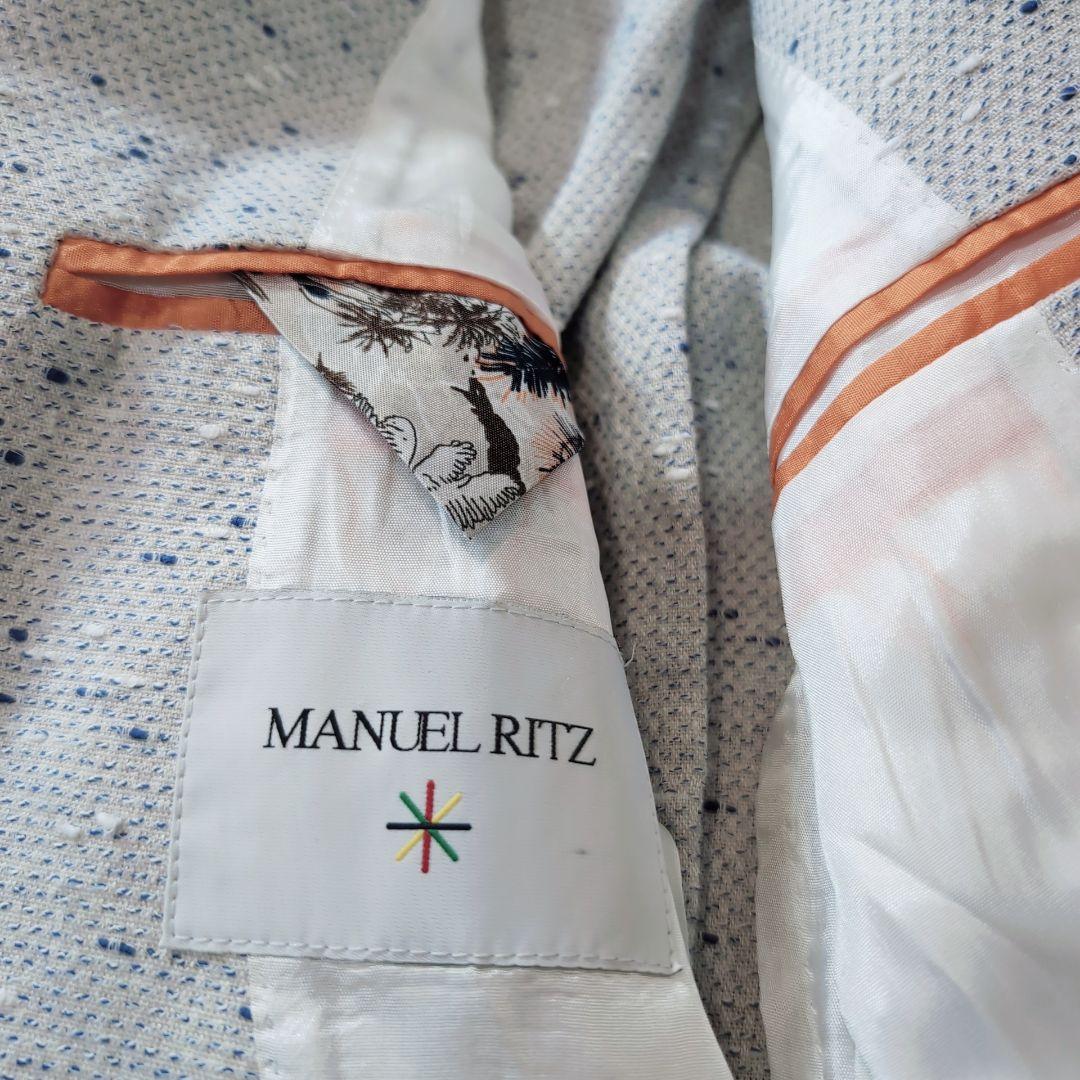 【未使用級】MANUELRITZ 高級　麻　サマーツイード　イタリア　グレー　L