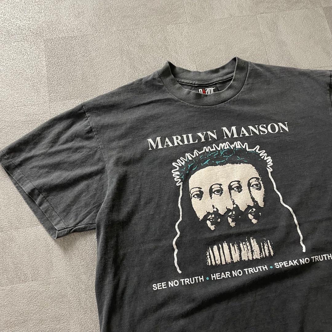 トップス MARILYN MANSON believe t-shirt fade l