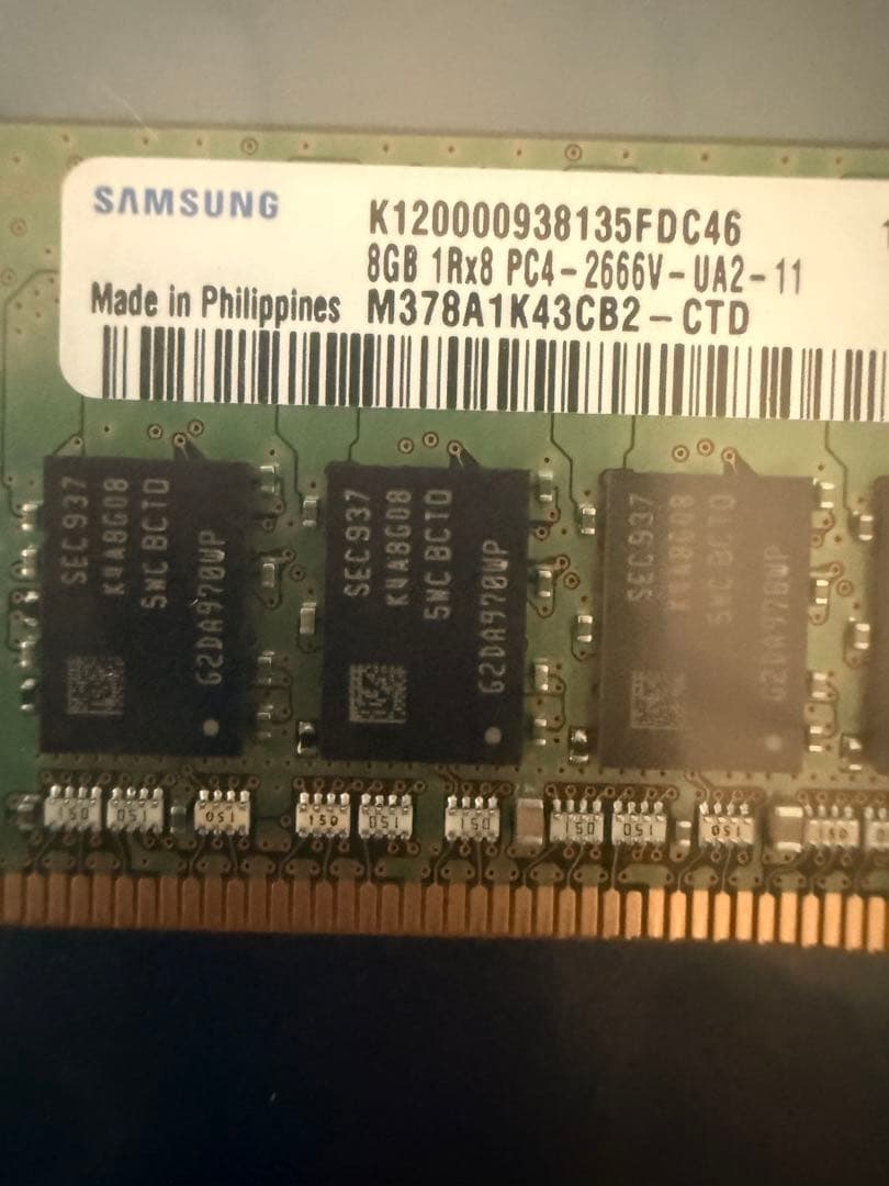星*海様 SAMSUNG DDR4-2666V 8GB ２枚組⑦