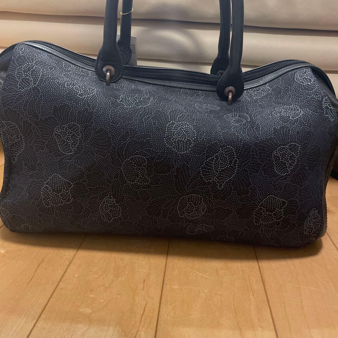 前川皮革　印伝ボストンバック