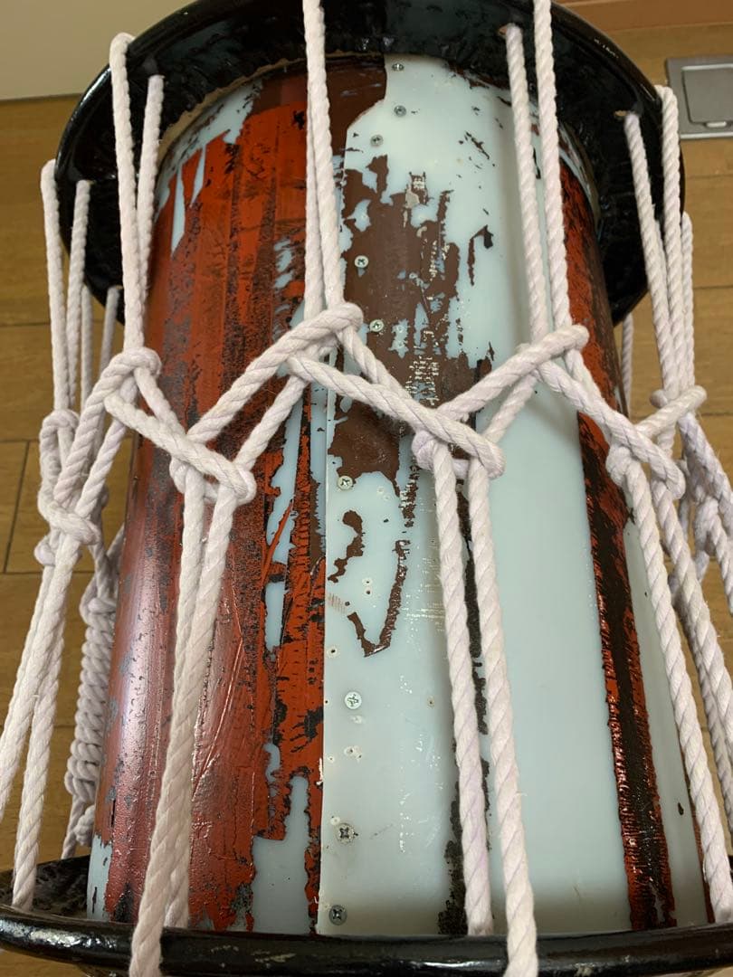 桶胴太鼓　和太鼓　W45.5cm 約5.2キロ　担ぎ桶太鼓　現状品