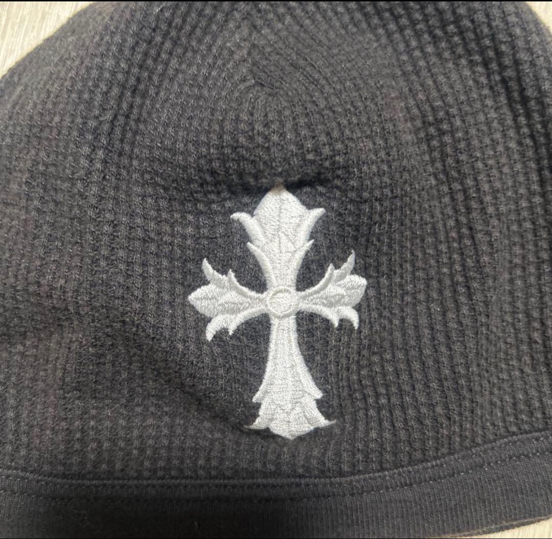 Chrome Hearts クロムハーツ　黒 ニット帽 十字架刺繍