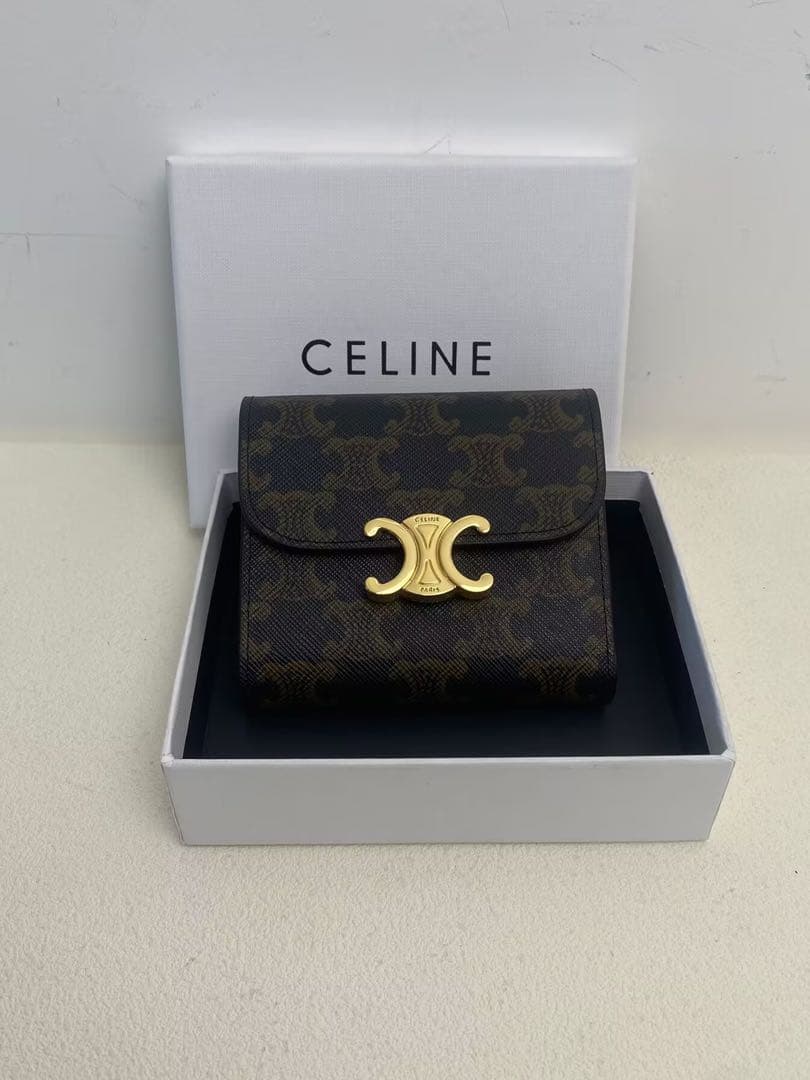 CELINE セリーヌ 三つ折り財布 ダークブラウン