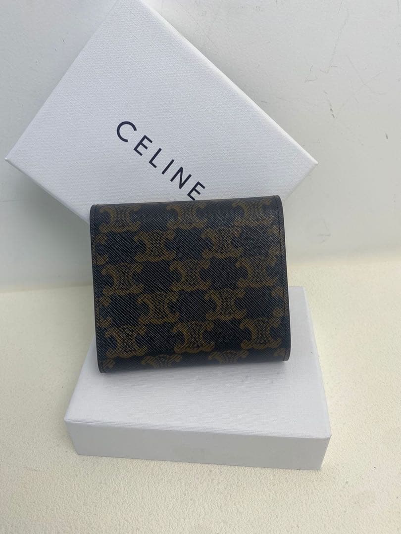 CELINE セリーヌ 三つ折り財布 ダークブラウン