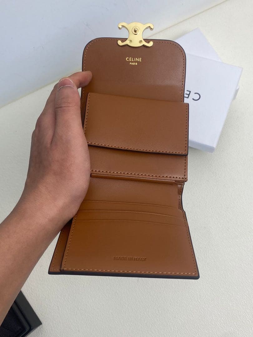 CELINE セリーヌ 三つ折り財布 ダークブラウン