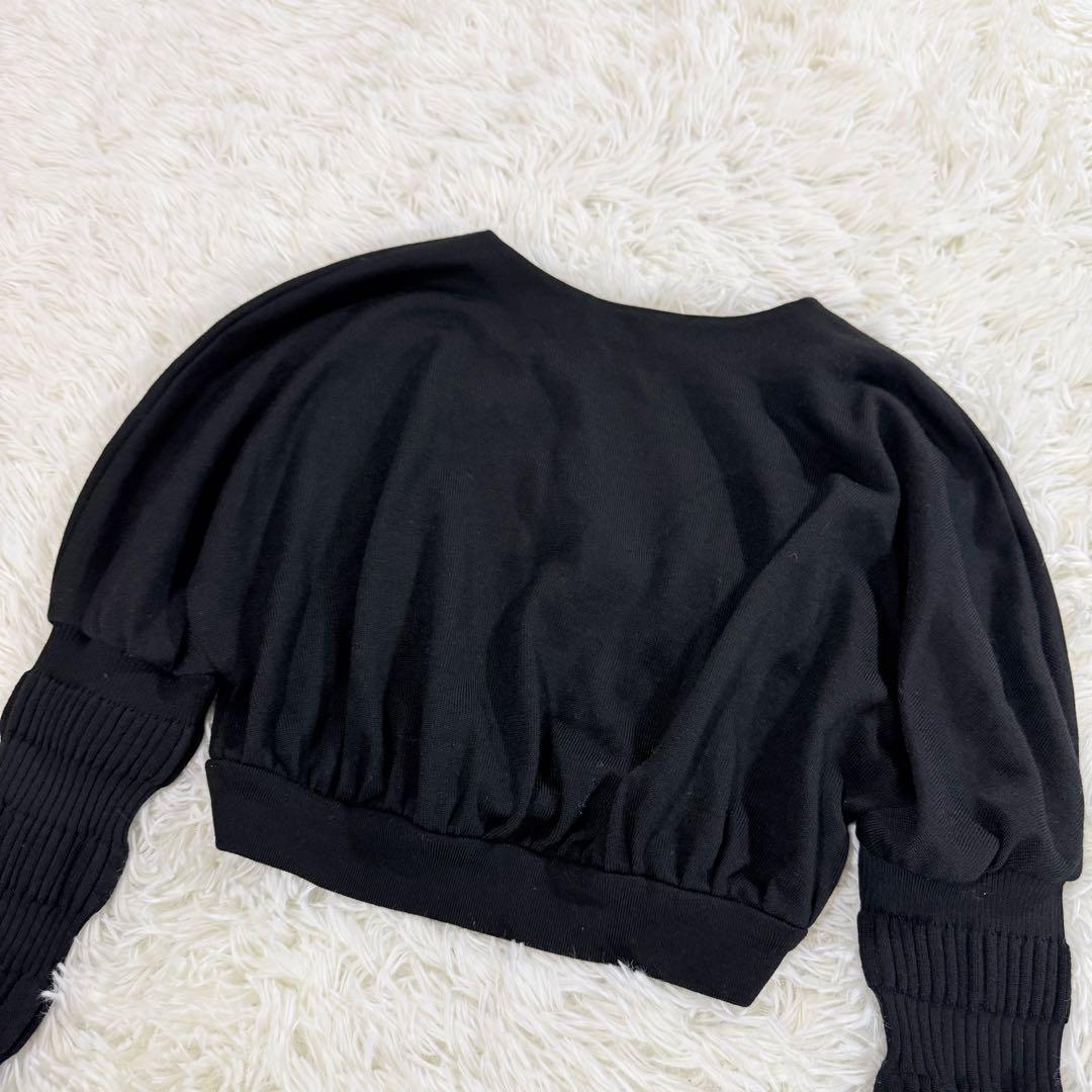 【FETICO】STRIPE KNIT BOLERO CARDIGAN