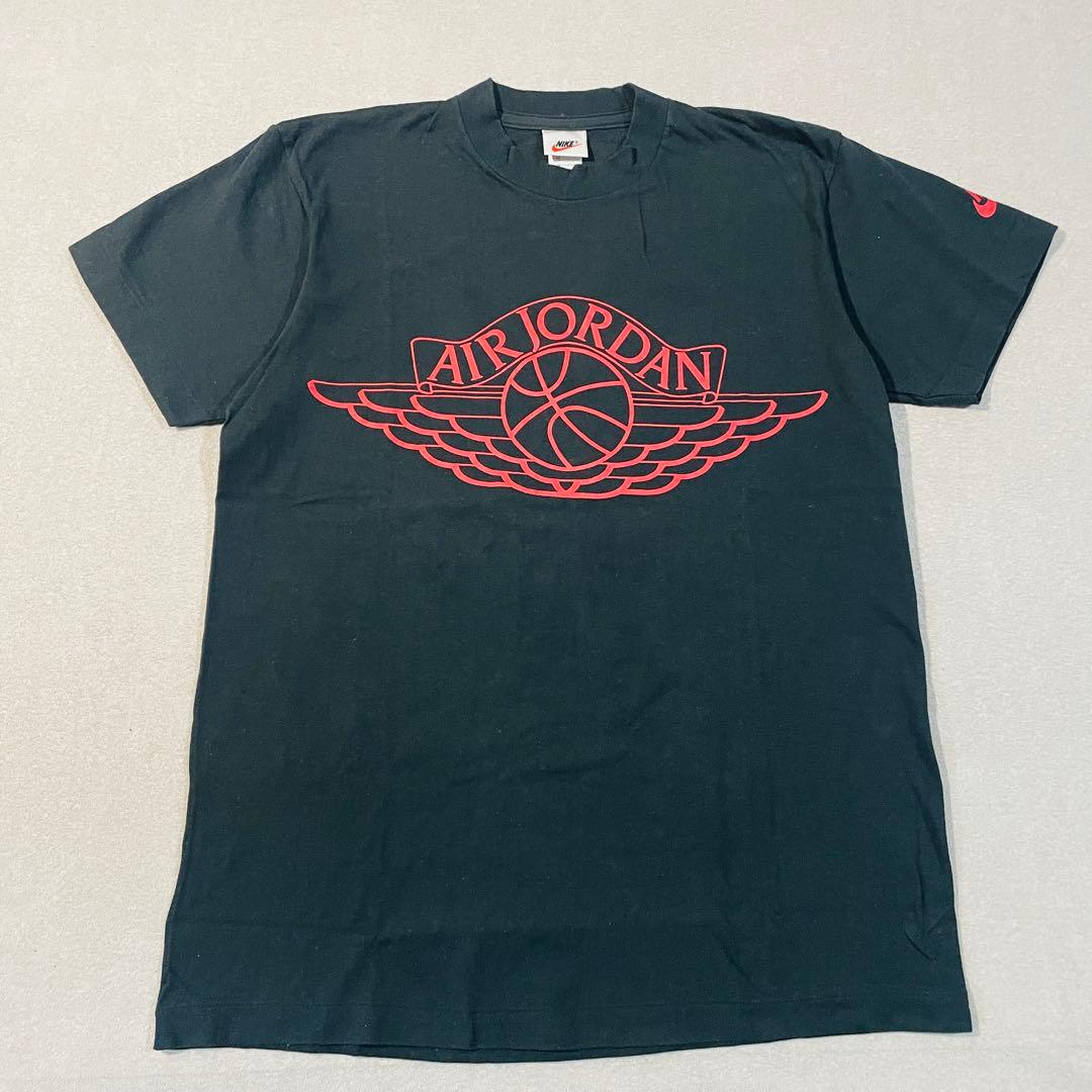 【90s超美品!】ナイキ エアジョーダン シングルステッチ 半袖T 黒/赤 M