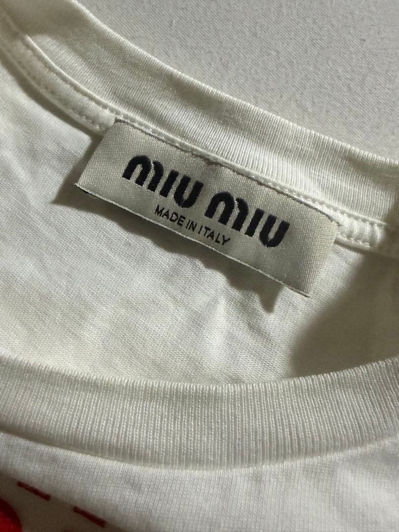 【美品！使いやすい】MIU MIU ホワイト Tシャツ 半袖