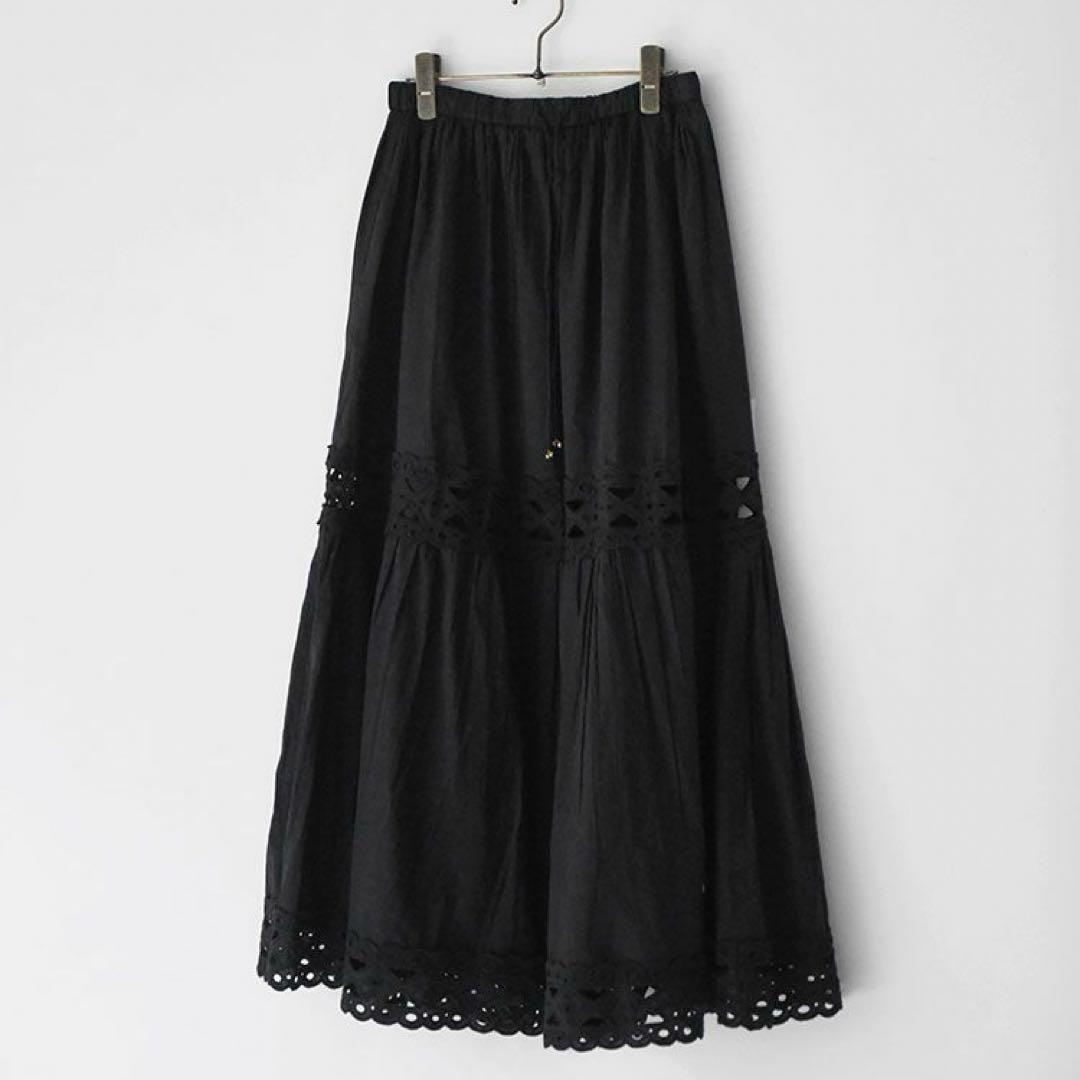 AAYUSHI×Cloth&Cross 2024 レースティアードスカート 黒