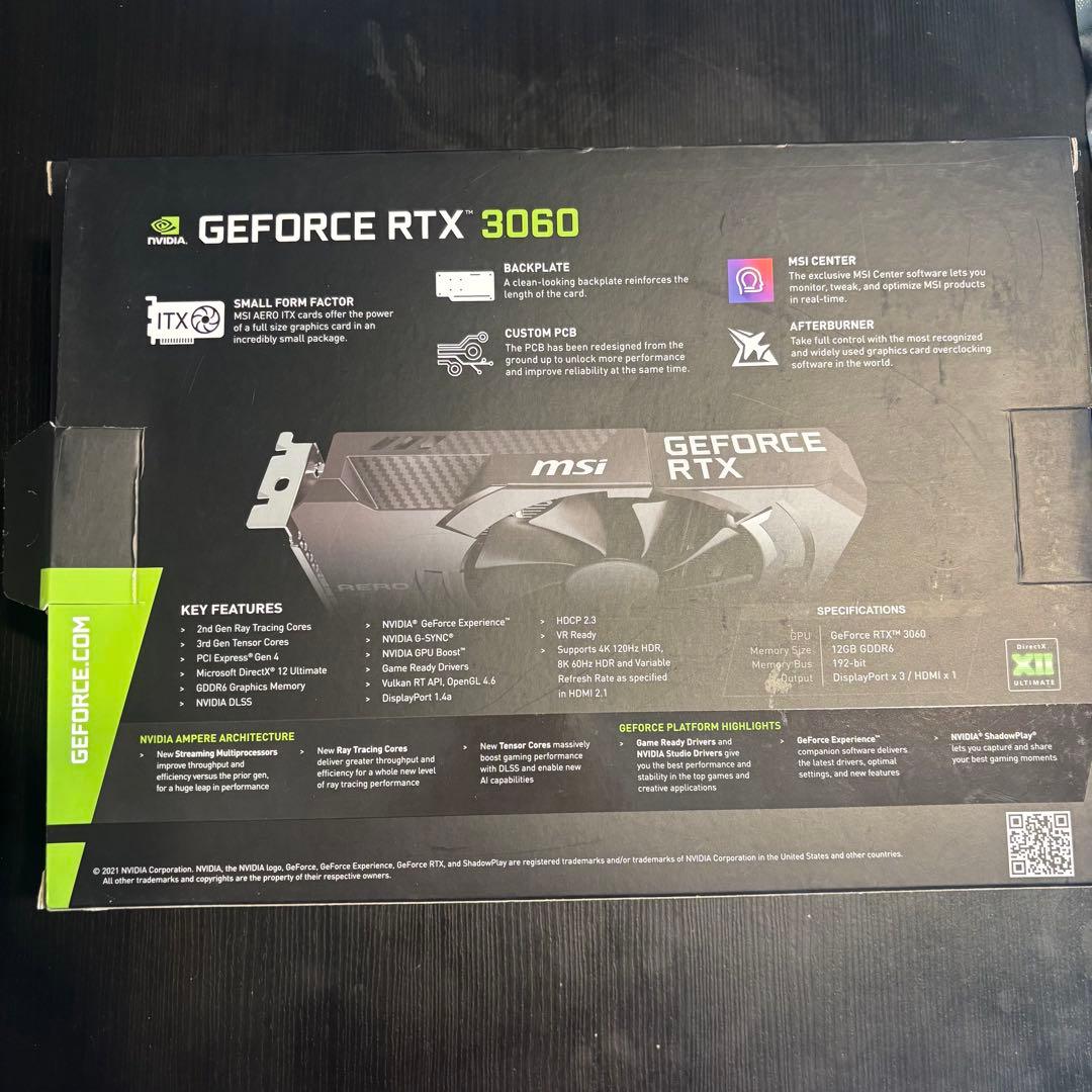 グラフィックボード・グラボ・ビデオカード MSI GeForce RTX 3060 AERO ITX 12G OC