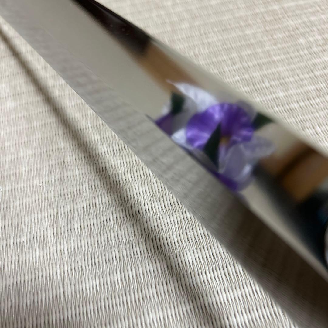 切り付け　柳刃　包丁　和包丁　V金10号　本焼　黒水牛　黒檀八角柄　新品　反り