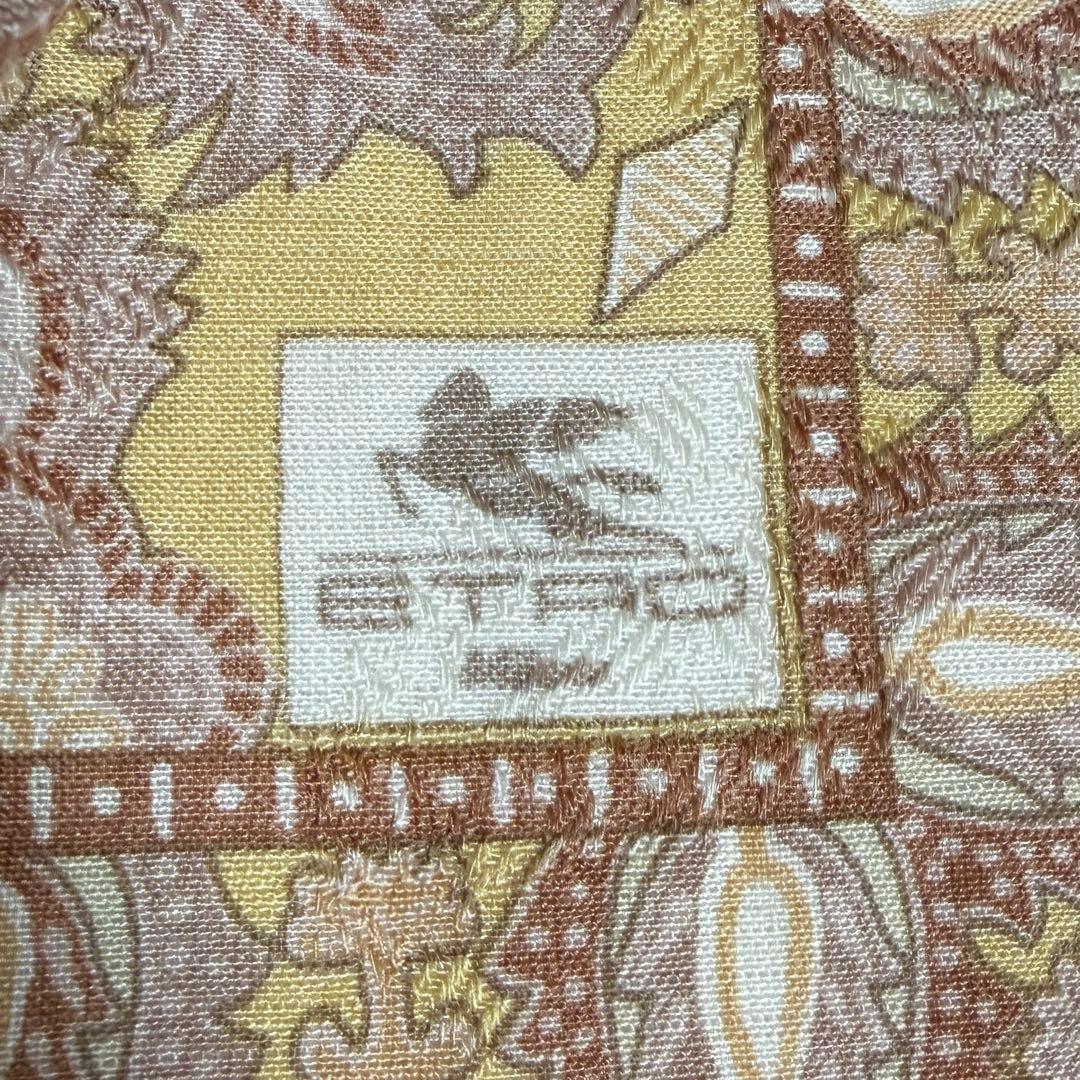 希少/極美品✨エトロ ストール スカーフ ペイズリー 総柄 ブラウン×イエロー系