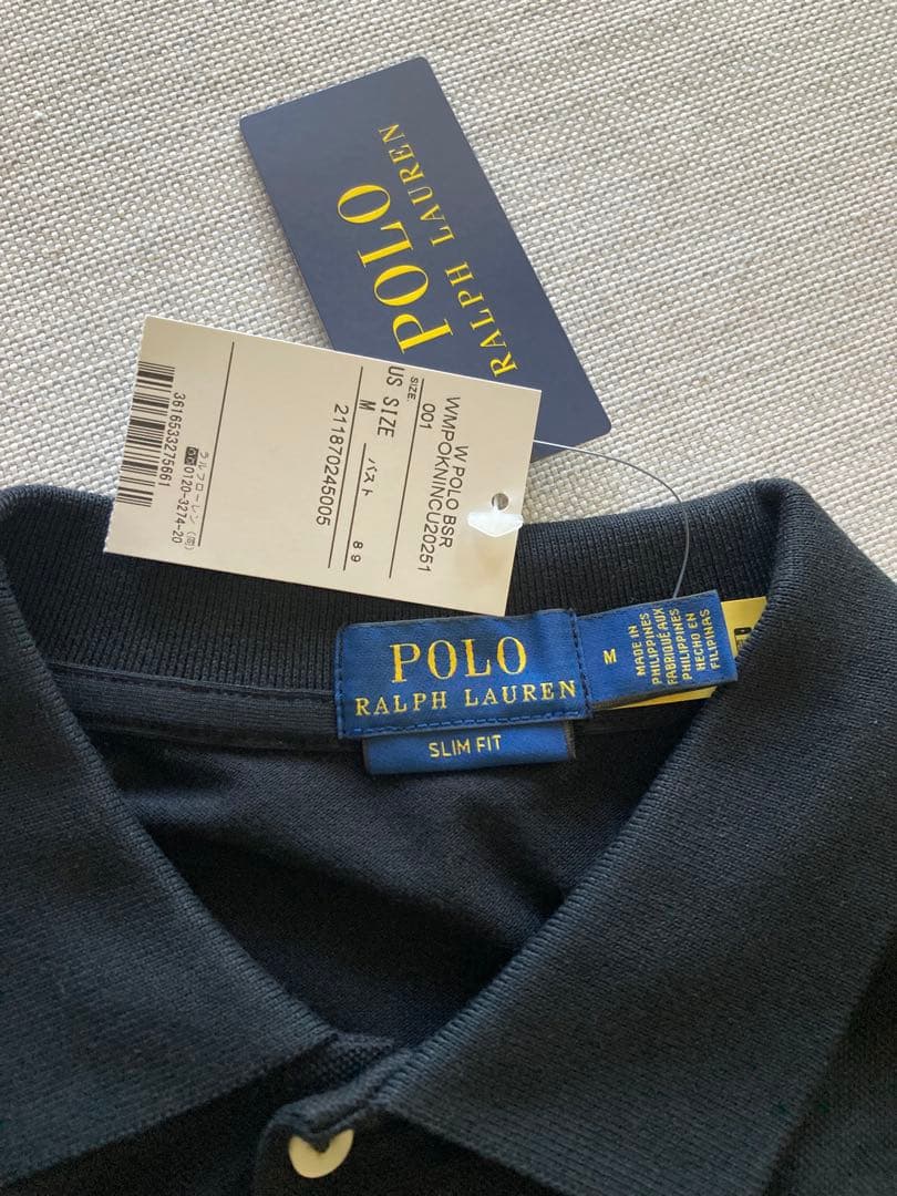 Ralph Lauren スリムフィット ポロシャツ M ブラック　ギフト