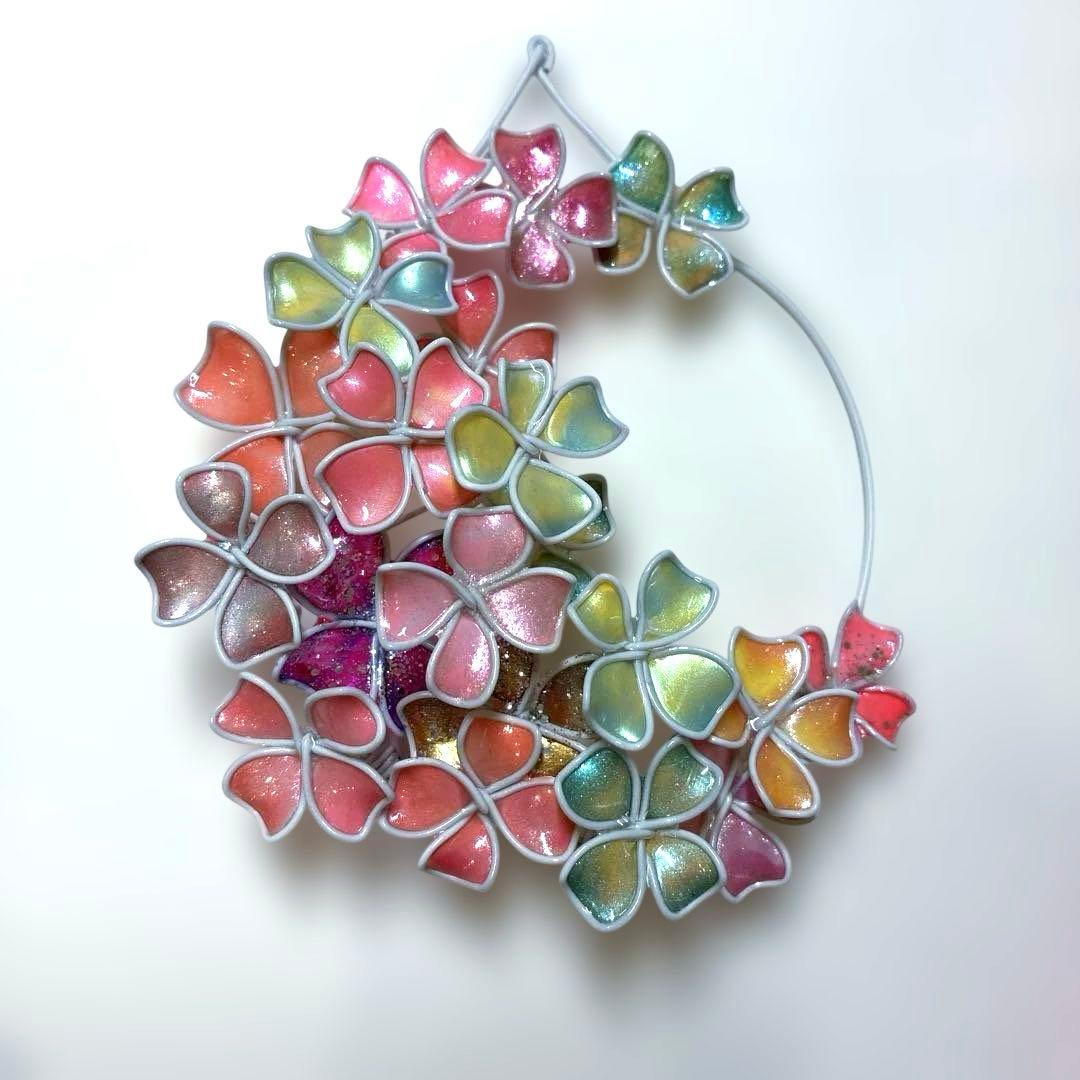 happy flowerミニリース7点セット　ディップアート　ワイヤークラフト
