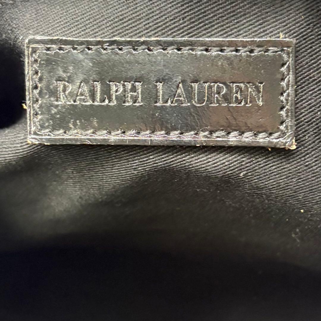 ラルフローレン ボストンバッグ 2way 千鳥格子 PVC レザー 希少