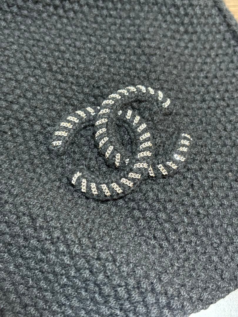 CHANEL シャネル カシミア100%マフラー ブラック