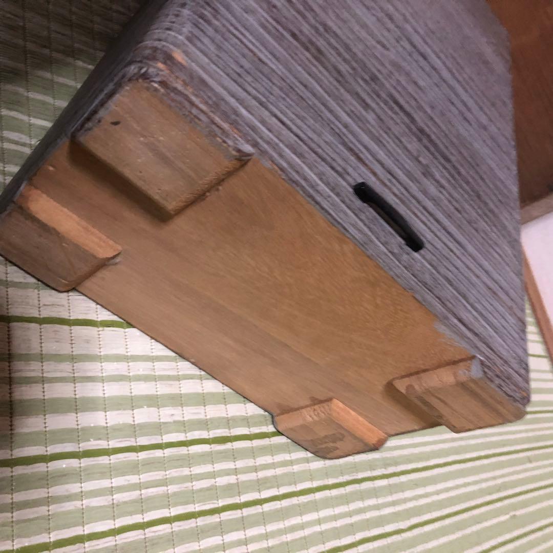 三味線　立て　スタンド　木製　箱　和楽器　弦楽器　保管　引き出し　蓋付き　2個