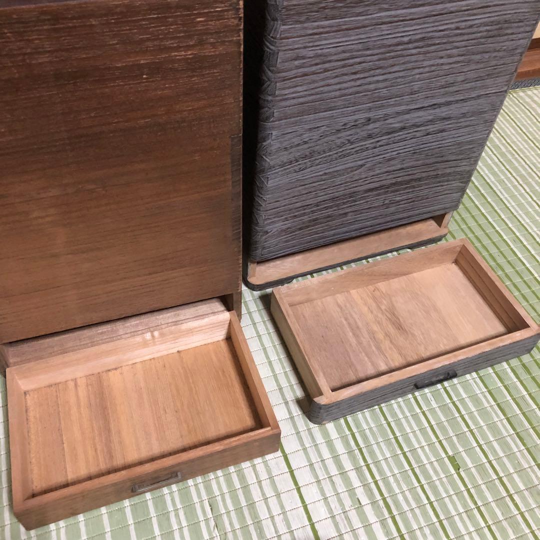 三味線　立て　スタンド　木製　箱　和楽器　弦楽器　保管　引き出し　蓋付き　2個