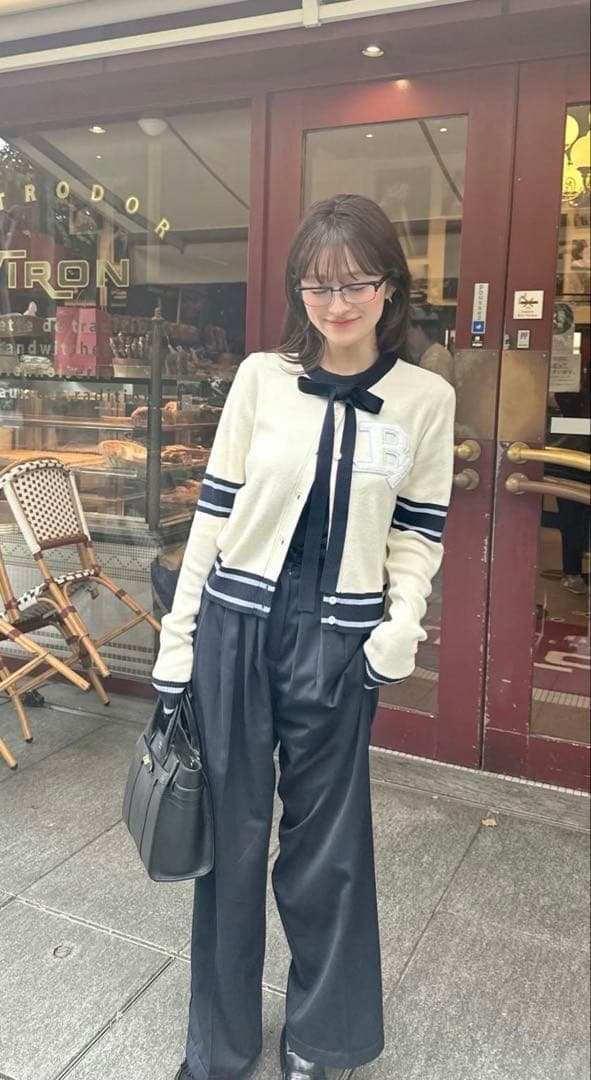 bibiy B. CLUB TIE CARDIGAN 限定白