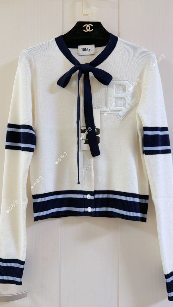 bibiy B. CLUB TIE CARDIGAN 限定白