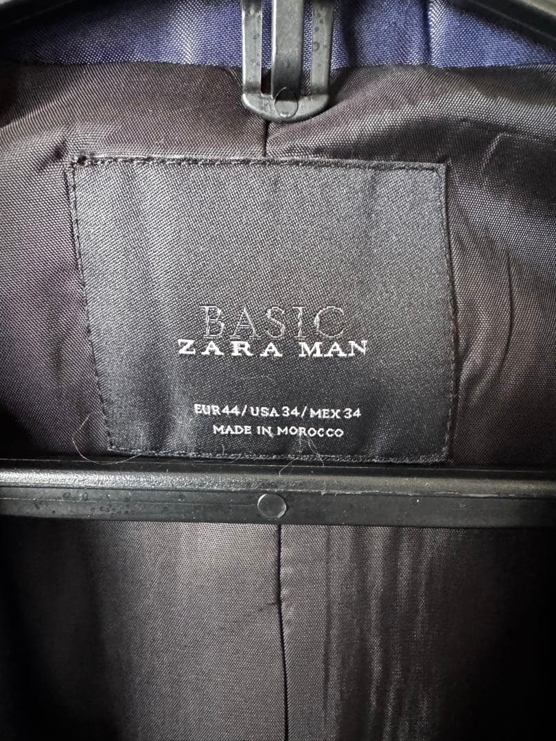 【新品タグ付】ZARA MAN セットアップ ブルー スリムフィット 44/38
