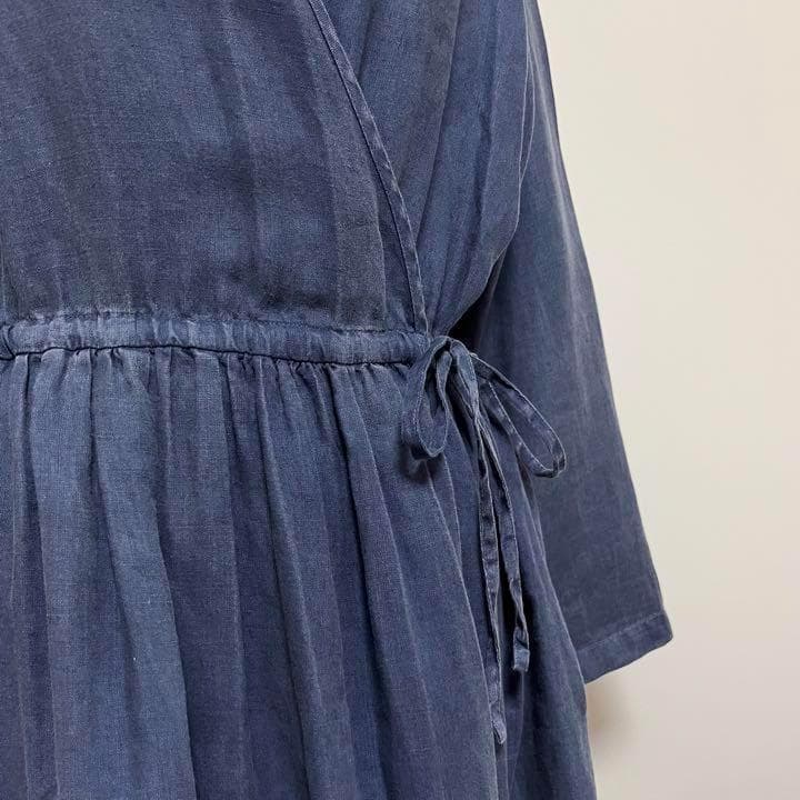 送料無料 美品 nest Robe ネストローブ 硫化染め リネン ワンピース