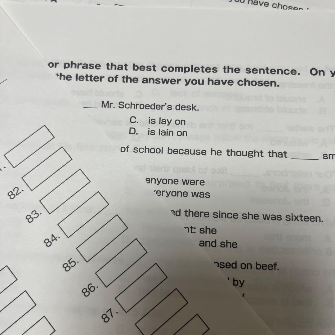 洗足学園中学校　2019年　帰国生入学試験問題　洗足学園　英語入試