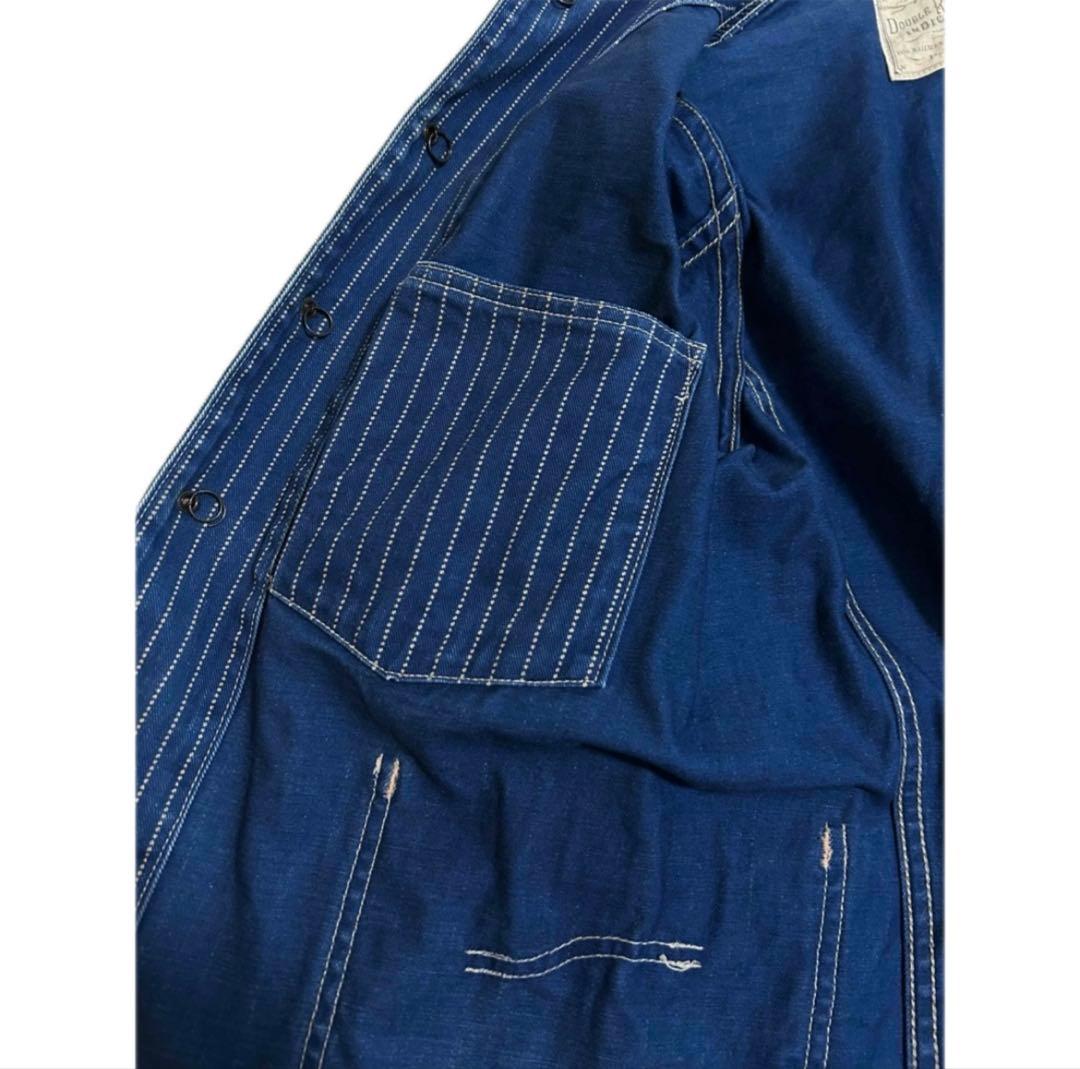 RRL ウォバッシュ ストライプ レイルマン ジャケット Sカバーオール