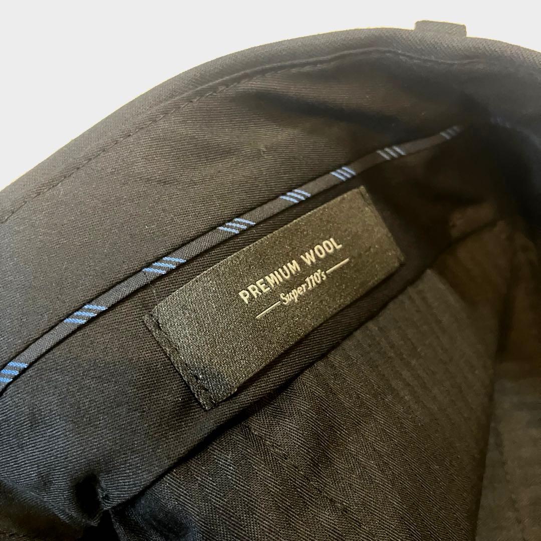 ⭐️未使用 タグ付UNIQLO ストレッチウール スーツ セットアップ ブラック