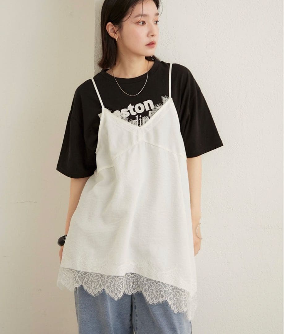 新品 omekashi レースキャミチュニック