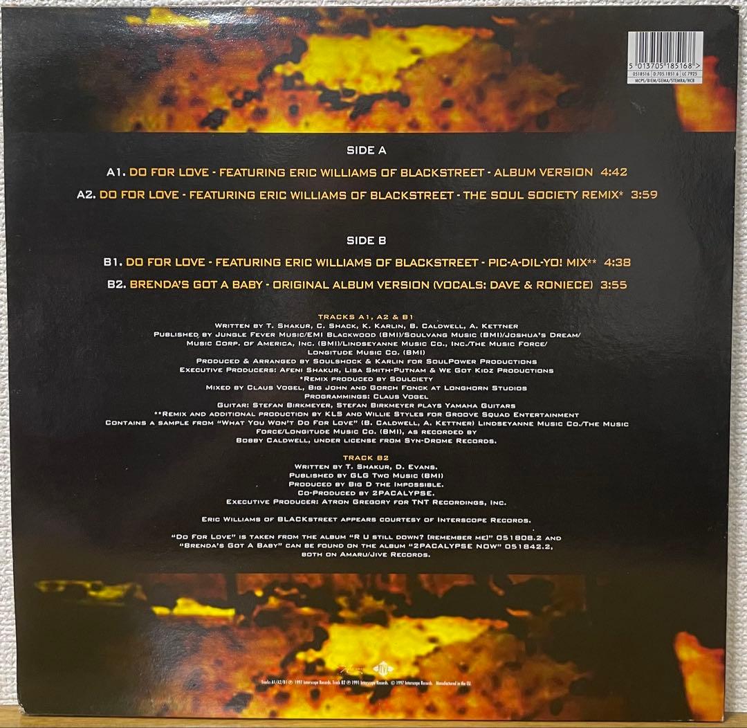 2Pac/Do For Love 12インチレコード