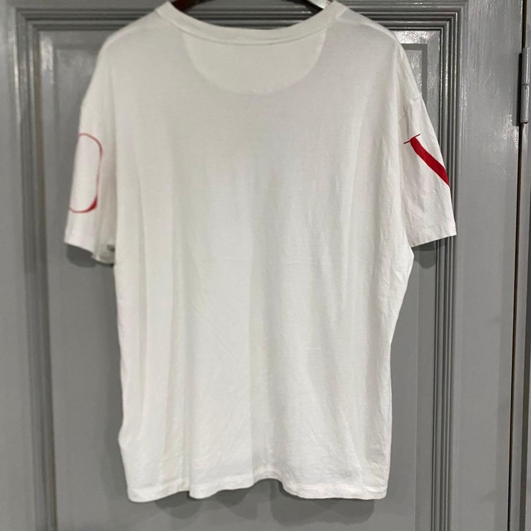 valentino logo Tシャツ size XL ホワイト/レッド