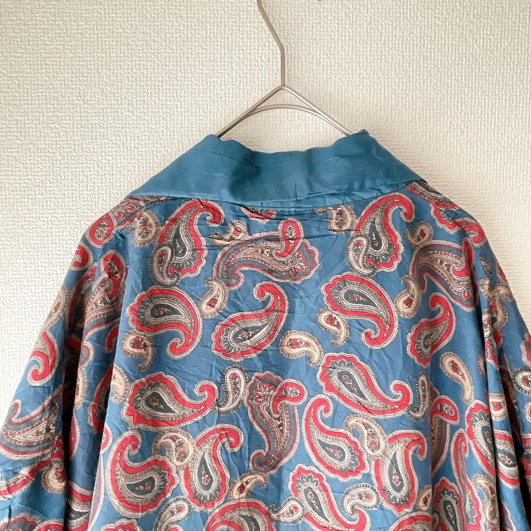 美品✨シルク100% ROBERT STOCK ペイズリー柄 ガウン L相当
