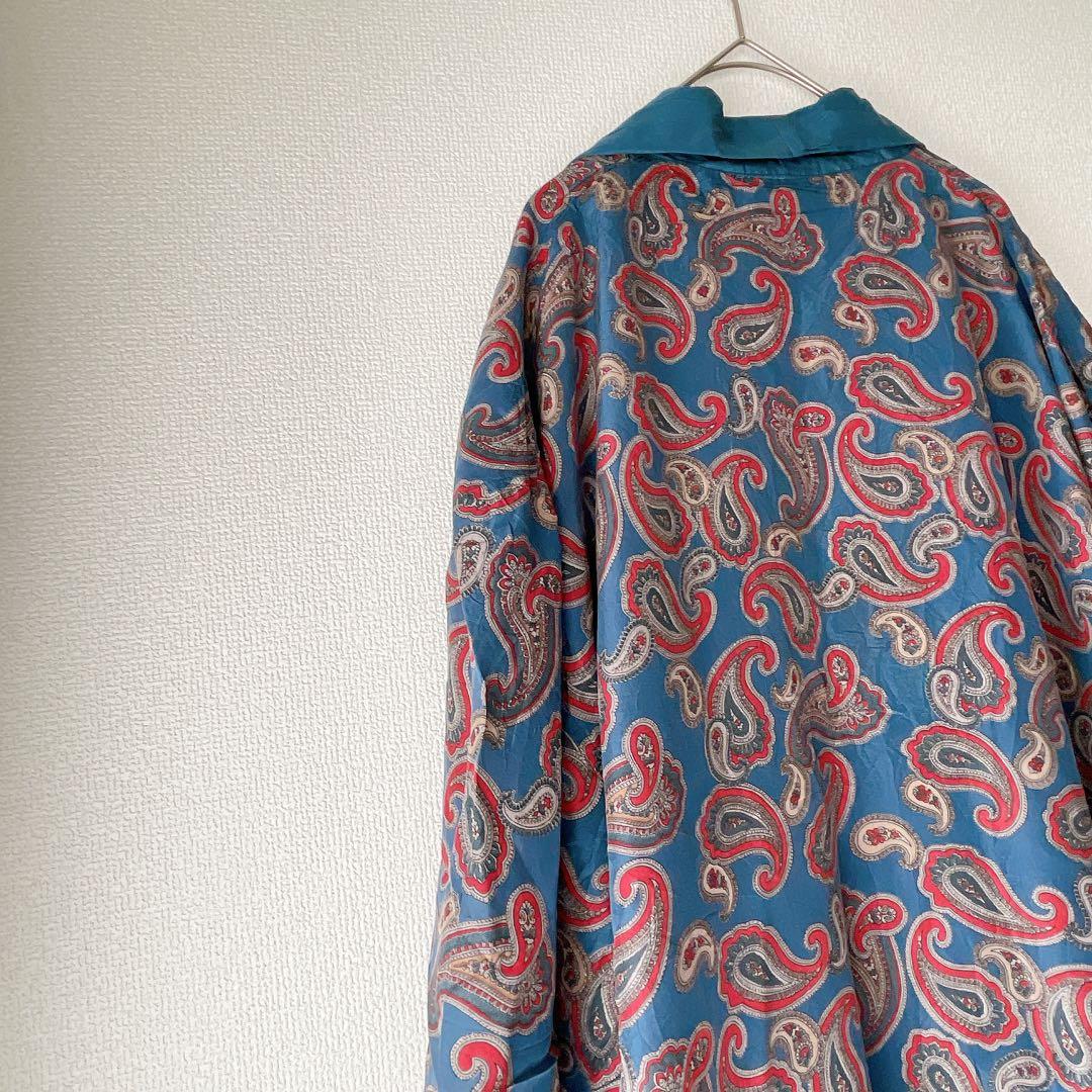 美品✨シルク100% ROBERT STOCK ペイズリー柄 ガウン L相当