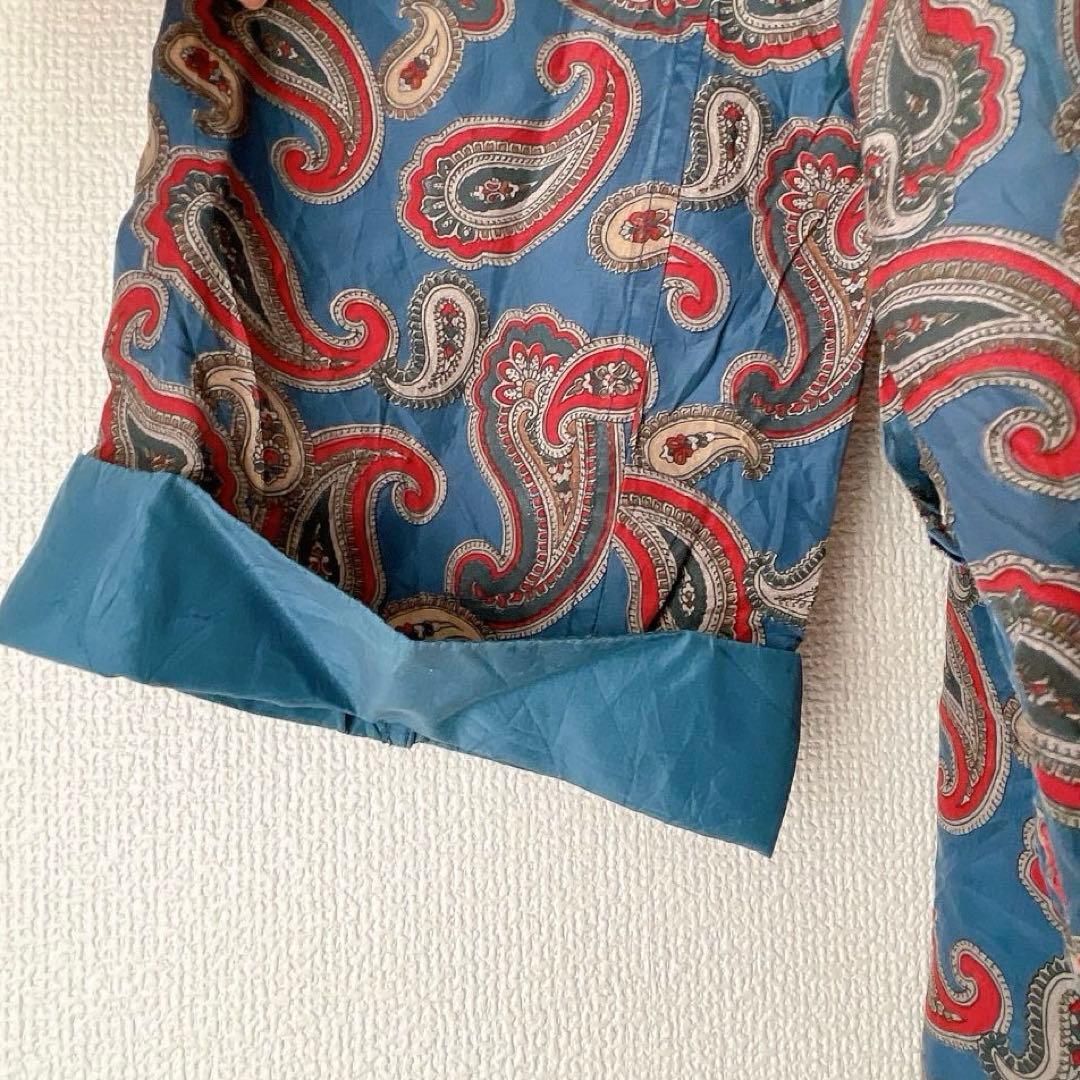 美品✨シルク100% ROBERT STOCK ペイズリー柄 ガウン L相当