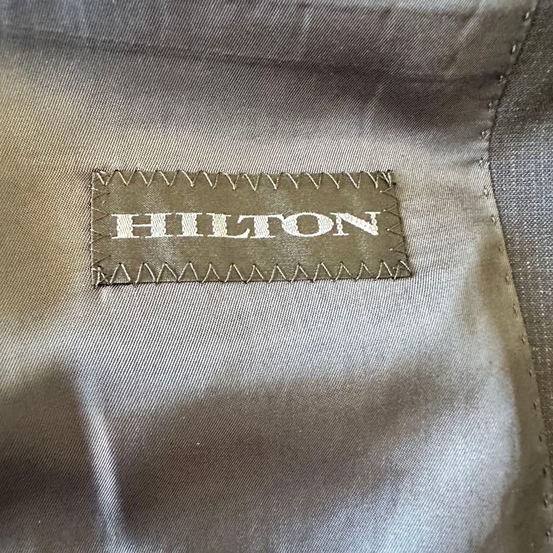 新品未使用✨紺ブレ　HILTON　カノニコ生地　金ボタン　チェック　青　段返り