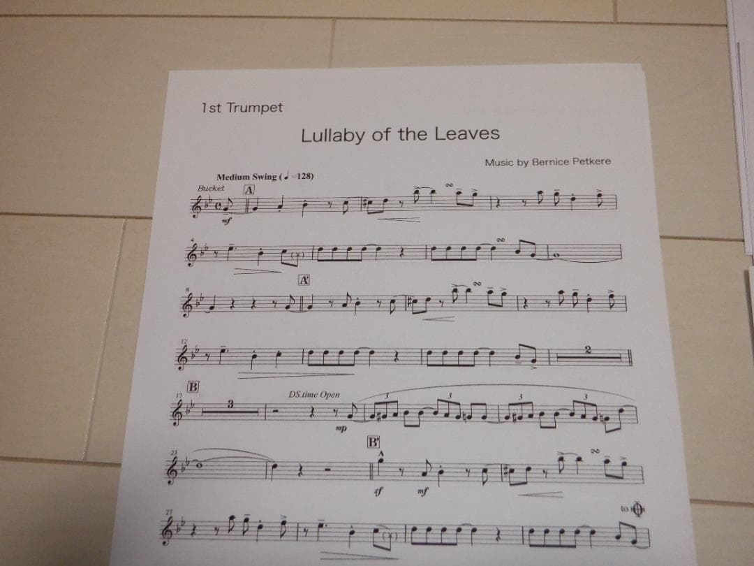 ビッグバンド楽譜「Lullaby of the Leaves」（絶版）